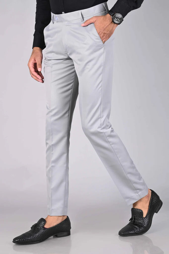 High Stretch Men's Classic Pant For Men (LIGHT GREY)