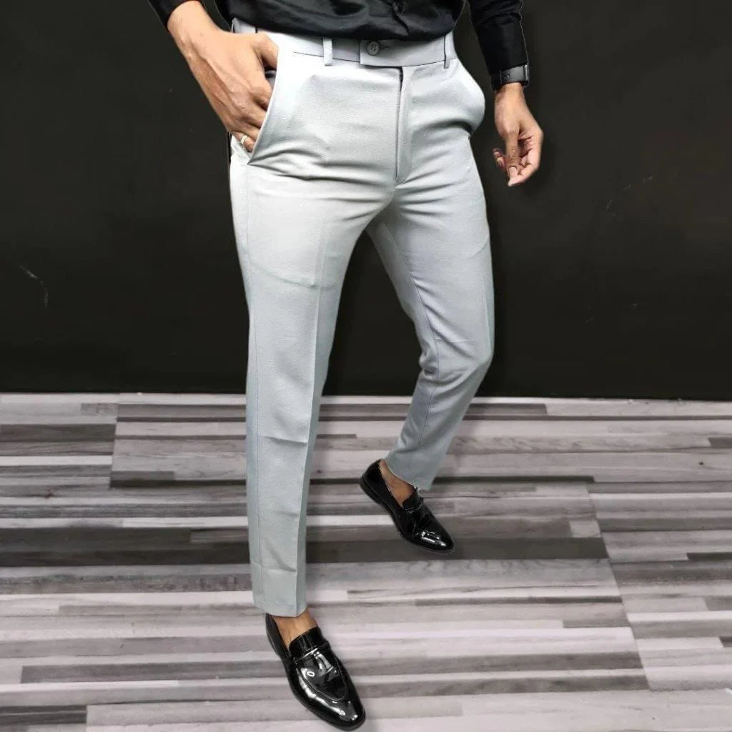 High Stretch Men's Classic Pant For Men (LIGHT GREY)